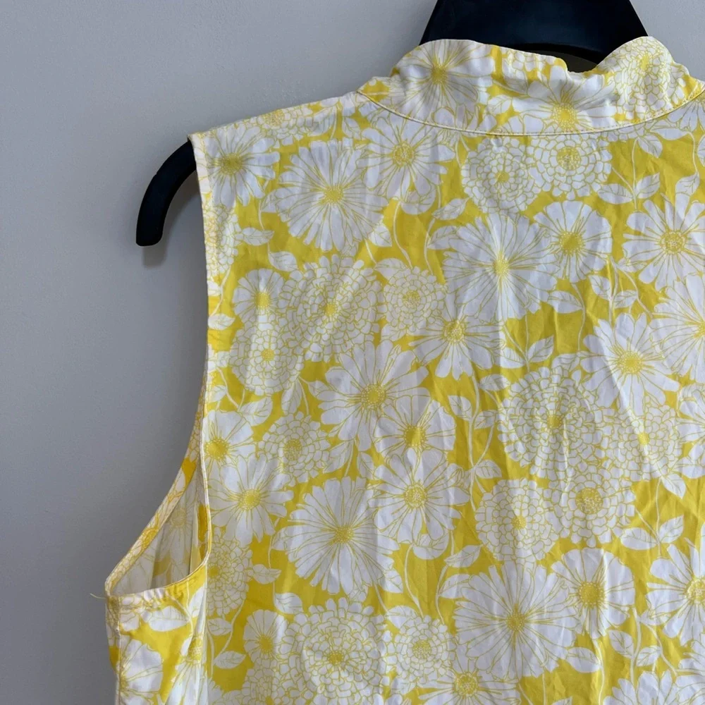 Lisa Marie Fernandez X Target Floral Yellow Cotton Tiered Dress Neck Tie, L - Picture 5 of 9